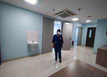 Salah satu ruangan yang akan digunakan sebagai rumah sakit untuk menampung dan merawat pasien Covid-19 di City of Tomorrow.