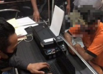 Tersangka Pembacokan Diperiksa di Polres Blitar.