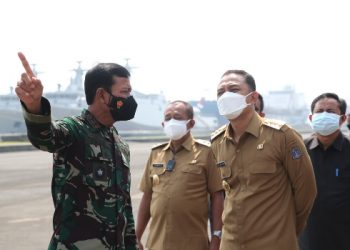 Wali Kota Surabaya Eri Cahyadi, Wakil Wali Kota Surabaya Armuji dan Pangkoarmada  II Laksamana Muda TNI Iwan Isnurwanto, S.H., M.A.P., M.Tr (Han)