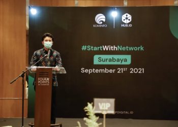 Wakil Gubernur Jatim Emil Elestianto Dardak dalam Public Campaign Roadshow II HUB.ID di Four Points Hotel Surabaya.