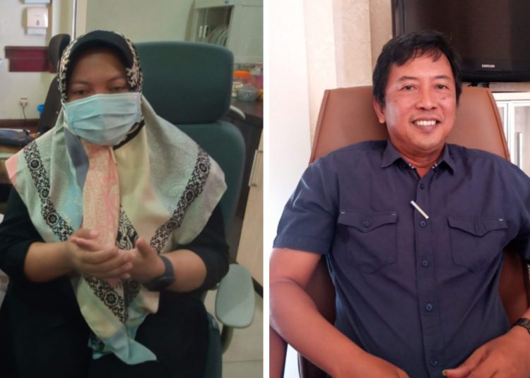 Ketua Komisi D DPRD Surabaya Khusnul Khotimah dan anggota Komisi D DPRD Surabaya Hari Santoso.