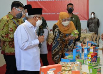 Kunjungan Wapres KH Ma'ruf Amin ke Kawasan Industri Halal, Safe ‘n Lock Halal Industrial Park di Sidoarjo.