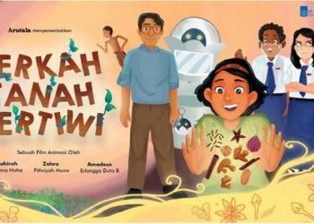 Ilustrasi poster film animasi Berkah Tanah Pertiwi, karya Tim Arutala dari ITS.