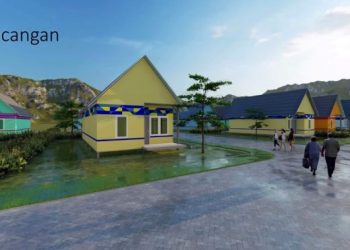 Pemaparan simulasi rancangan dari rumah ramah bencana alam, gagasan tim peneliti ITS.