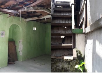 Bangunan musala tanpa nama di kawasan RW 05, Jalan Dukuh, Kelurahan Nyamplungan, Kecamatan Pabean, Kota Surabaya dilakukan renovasi.