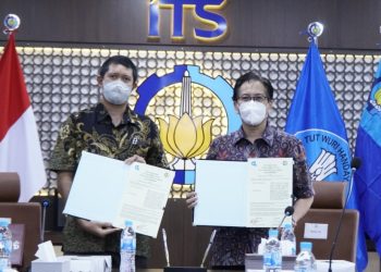 Penandatanganan naskah kesepakatan bersama atau Memorandum of Understanding (MoU) antara ITS dengan PT Gerlink Energi Nusantara (GEN) di ruang Rapat Pimpinan (Rapim) Gedung Rektorat ITS.