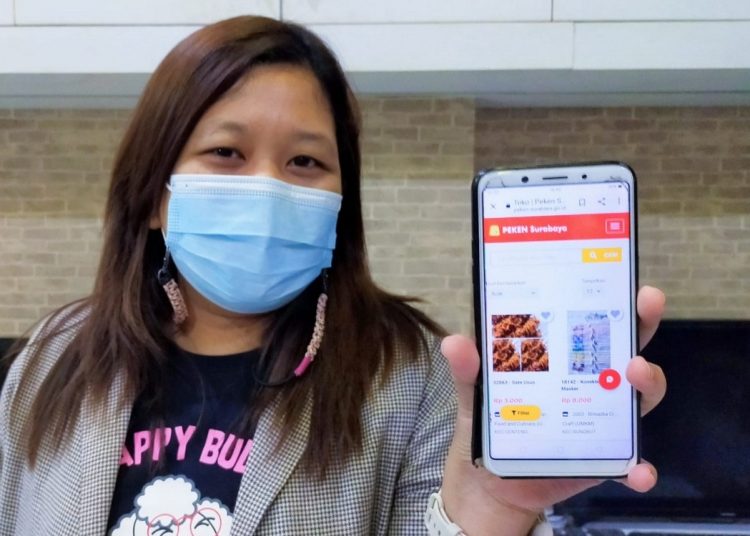 Tampilan aplikasi e-Peken. Sebelumnya hanya ASN Pemkot Surabaya yang bisa mengakses, kini masyarakat sudah bisa menggunakannya untuk berbelanja.