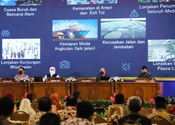 Gubernur Jawa Timur Khofifah Indar Parawansa bersama jajaran Forkopimda Jatim menggelar Rakor Angkutan Lebaran Tahun 2022 di The Singhasari Resort Hotel, Kota Batu.