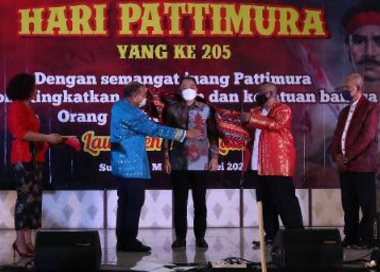 Wali Kota Surabaya Eri Cahyadi dalam peringatan Hari Pattimura ke 205 di Gedung Wanita Candra Kencana.