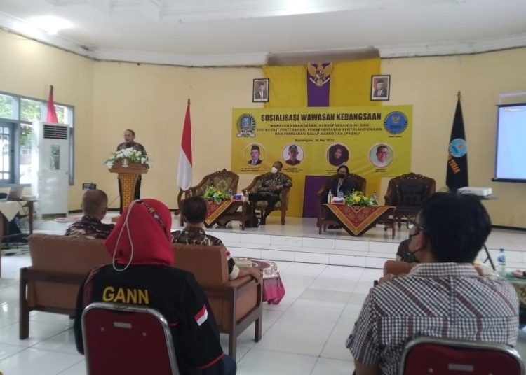 Suasana sosialisasi Wawasan Kebangsaan, Kewaspadaan Dini dan Sosialisasi Pencegahan, Pemberantasan Penyalahgunaan dan Peredaran Gelap Narkotika.