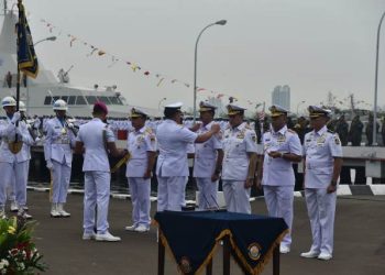 Pelaksanaan serah terima jabatan dipimpin langsung Kepala Staf Angkatan Laut (Kasal) Laksamana TNI Yudo Margono di Dermaga Pondok Dayung, Koarmada I, Jakarta Utara.