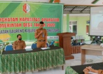 Kegiatan peningkatan kapasitas aparatur pemerintah desa se-Kecamatan Baureno, Bojonegoro.