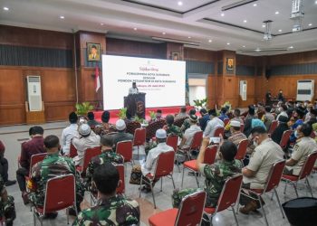 Suasana silaturahmi 85 perwakilan pengurus Pondok Pesantren (Ponpes) di Graha Sawunggaling Pemkot Surabaya.