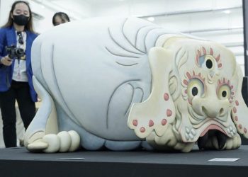 Salah satu karya kurator Yumoto Koichi yang menyajikan jenis yokai di Jepang dalam bentuk 3 dimensi (3D).