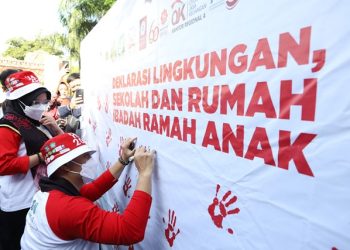 Salah satu rangkaian acara dalam Gebyar Hari Anak Nasional (HAN) tahun 2022 di Surabaya.
