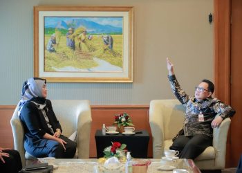 Sekretaris Daerah Provinsi Jawa Timur Adhy Karyono menerima kunjungan kerja Wakil Gubernur Lampung Chusnunia Chalim.