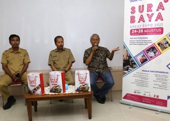 Jumpa pers tentang Surabaya Great Expo 2022 di eks kantor Bagian Humas Pemkot Surabaya.