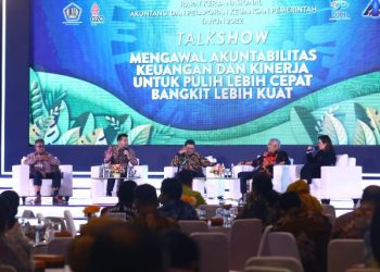 Rapat kerja nasional (Rakernas) bertema 'Mengawal Akuntabilitas Keuangan dan Akuntabilitas Kinerja untuk Pulih Lebih Cepat, Bangkit Lebih Kuat' digelar di Gedung Dhanapala, Kementerian Keuangan, Jakarta.