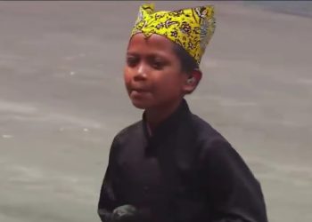 Foto tangkapan layar saat Farel Prayoga tampil di upacara peringatan HUT RI ke-77 di Istana Merdeka.