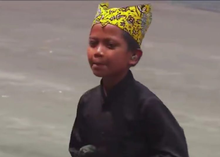 Foto tangkapan layar saat Farel Prayoga tampil di upacara peringatan HUT RI ke-77 di Istana Merdeka.