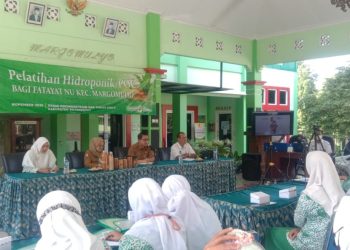 Pelatihan hidroponik dan Pupuk Organik Cair (POC) bagi kader Fatayat NU Margomulyo. 