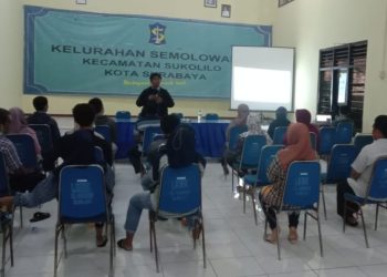 Sosialisasi tahapan Pemilu 2024, terhadap kader Desa Peduli Pemilu dan Pemilihan (DP3) di Kelurahan Semolowaru, Kecamatan Sukolilo Surabaya.