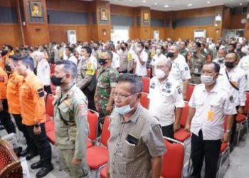 Sosialisasi upaya pencegahan beredarnya rokok ilegal di Graha Sawunggaling Pemkot Surabaya.