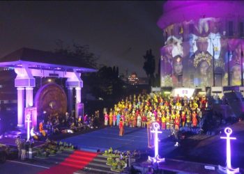 Pagelaran Seni Budaya dan Sejarah Bangsa Tahun 2022 yang digelar di Dermaga Madura Koarmada II.