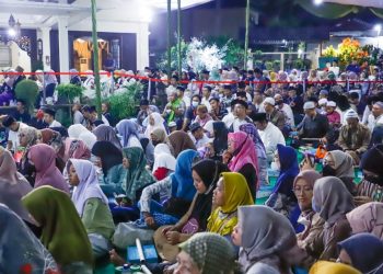 Suasana haul Gus Dur ke-13 di Jalan Warung Silah nomor 10, Ciganjur, Jakarta Selatan.