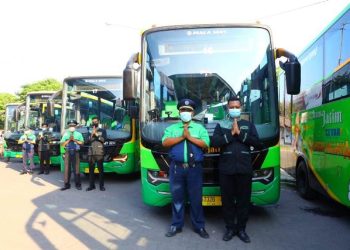 Bus TRANSJATIM yang telah dioperasionalkan beberapa waktu lalu.
