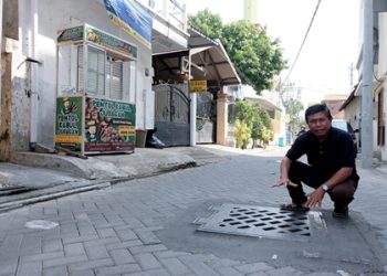 Salah satu kawasan di daerah Wiyung yang sudah dibangunkan bangun saluran atau gorong-gorong untuk mengatasi banjir.