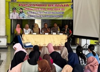 Launching Posyandu Remaja di balai Desa Mlideg, Kecamatan Kedungadem, Kabupaten Bojonegoro.