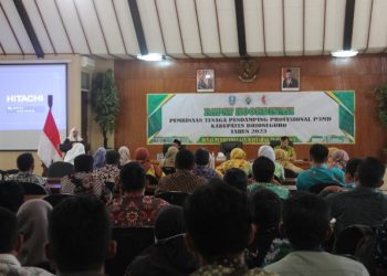 Suasana Rapat Koordinasi (Rakor) Pembinaan Tenaga Pendamping Profesional P3MD di Ruang Angling Dharma yang dihadiri Bupati Bojonegoro Anna Mu’awanah.