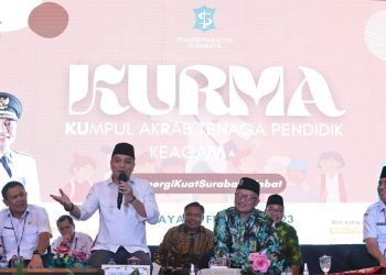 Wali Kota Surabaya Eri Cahyadi menggelar silaturahmi bersama para tenaga pendidik keagamaan dalam acara Kumpul Akrab Tenaga Pendidikan Keagamaan (KURMA) Tahun 2023 di Convention Hall.
