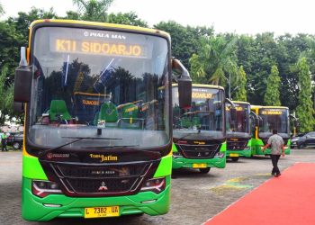 Armada baru Bus Transjatim untuk koridor I rute perjalanan Sidoarjo – Surabaya – Gresik.