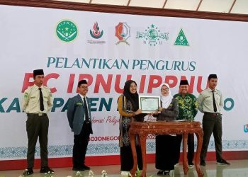 Pengukuhan pengurus Pimpinan Cabang IPNU dan IPPNU Kabupaten Bojonegoro masa khidmat 2023-2025.