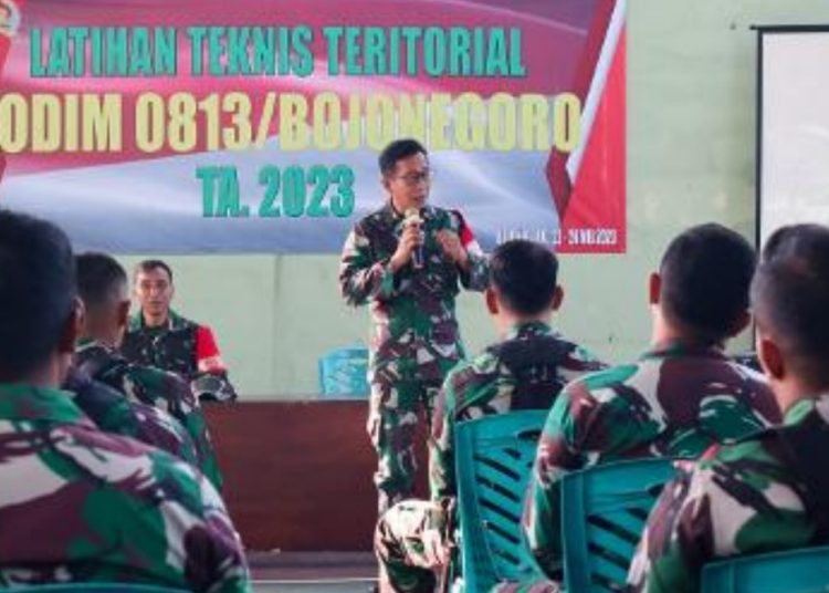 Kegiatan Latihan Teknis Teritorial (Latnister) yang dilaksanakan Kodim Bojonegoro.