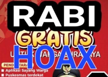 Poster rabi gratis dengan latar belakang warna merah dan terdapat foto Wali Kota Surabaya Eri Cahyadi yang tersebar di media sosial.