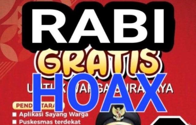 Poster rabi gratis dengan latar belakang warna merah dan terdapat foto Wali Kota Surabaya Eri Cahyadi yang tersebar di media sosial.