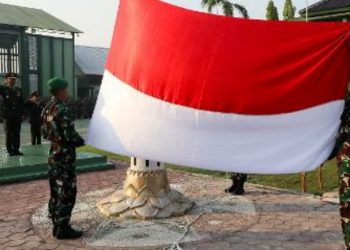 Upacara peringatan Hari Lahir Pancasila tahun 2023 yang dilaksanakan di lapangan Kodim Bojonegoro.
