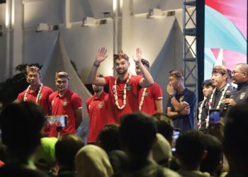 Meet and greet dan gala dinner Timnas Indonesia dan Palestina di halaman Taman Surya.