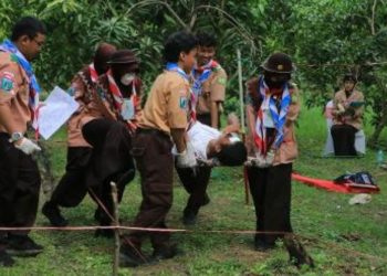 Foto ilustrasi, anak-anak Saka Bakti Husada dalam suatu kegiatan.