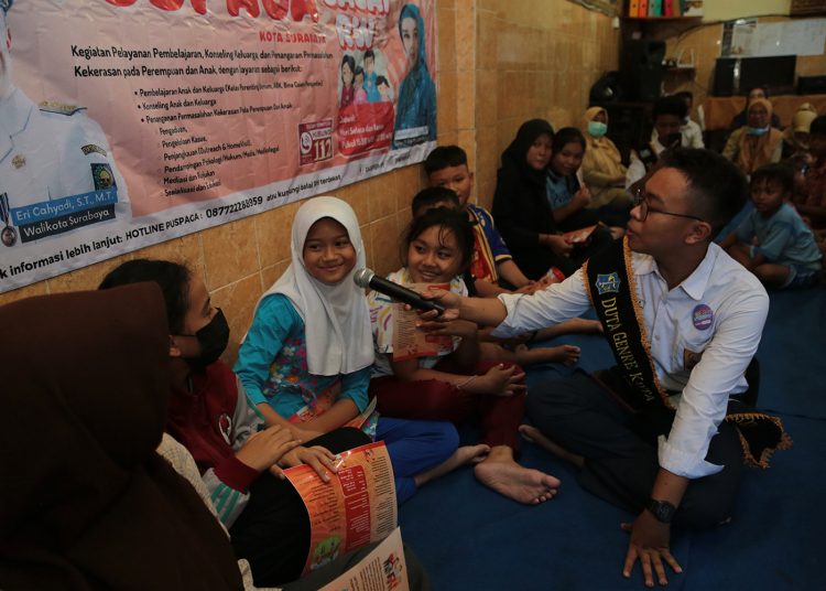 Sosialisasi mencegah perundungan oleh Forum Anak Surabaya (FAS) bersama Ikatan Persatuan Generasi Berencana (Insan Genre) Kota Surabaya.