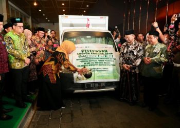 Pelepasan produk kopi hasil program OPOP oleh Gubernur Khofifah Indar Parawansa di Dyandra Convention Center, Surabaya.