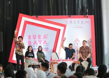Kak Seto bersama UNICEF mengkampanyekan pencegahan kekerasan seksual anak di Surabaya Great Expo 2023.