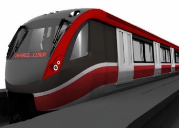 Tampilan desain 3D dari kereta LRT Jabodebek yang dibuat oleh tim yang terdiri dari dosen dan alumni ITS serta pihak PT INKA yang akan diresmikan pada 18 Agustus mendatang.