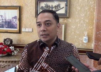 Wali Kota Surabaya Eri Cahyadi di Balai Kota Surabaya.