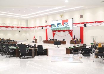 Suasana rapat paripurna penetapan KUA-PPAS APBD Kabupaten Bojonegoro tahun 2024.