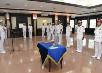 Prosesi sertijab yang dilaksanakan di Gedung Candrasa, Koarmada II.