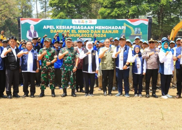 Apel kesiapsiagaan menghadapi dampak El Nino dan banjir tahun 2023/2024  di Bendungan Selorejo, Kecamatan Ngantang, Kabupaten Malang.